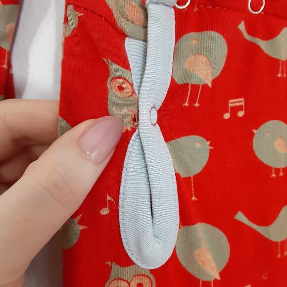 Kickee Pants Bamboo Sleeper Long Sleeve Snap Close Red Bird Baby 12-18mo FLAWED - Picture 4 of 6